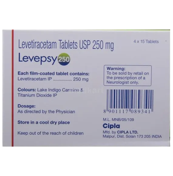levepsy 250mg tablet 15's